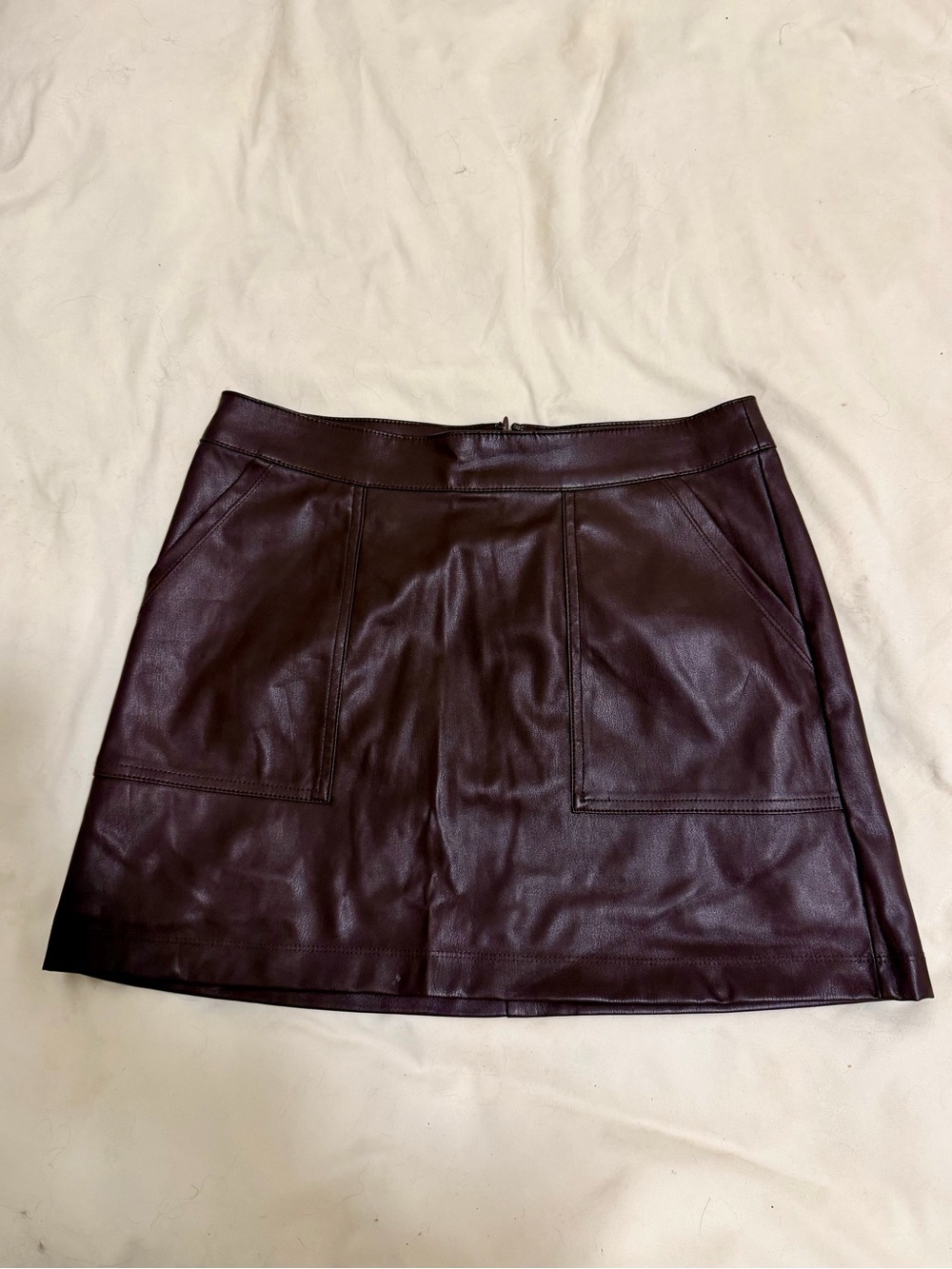 a new day Faux Leather Mini Skirt in Burgundy